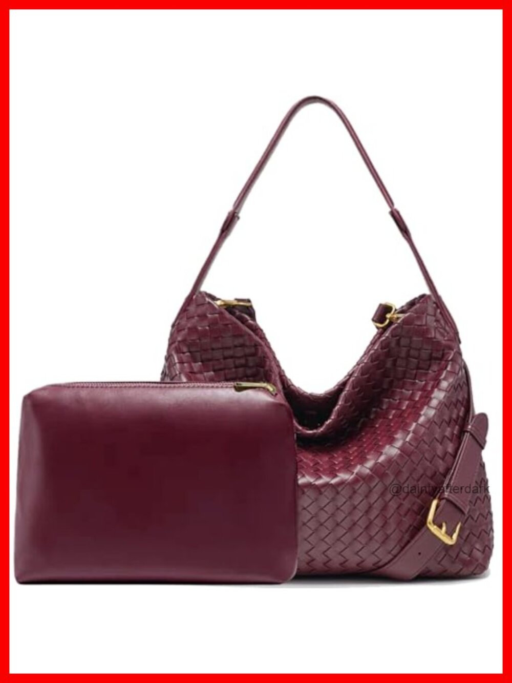 Woven Vegan Leather Tote Bag Travel Hobo Purse Crossbody Shoulder Handbag